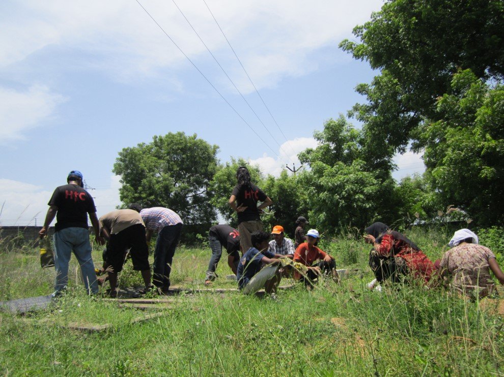 Visitors joining an outdoor activity